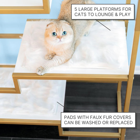 The Refined Feline Metropolitan Cat Condo, Modern Furniture for Multiple Cats, Stepped Platforms for Cats and Kittens