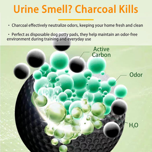 Puppy Pads 50 Count, 23'' x 23'' Charcoal Dog Pee Pads, Leak-Proof Quick-Dry Strong Absorbency for Potty Training