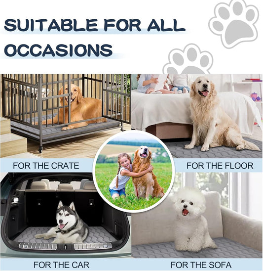 Bubble bear Dog Crate Mat - Upgraded Thick, Ultra Soft, Washable & Anti-Slip Kennel Pad for Small/Medium/Large Dogs, Dark-Hued to Hide Stains (30"x19")