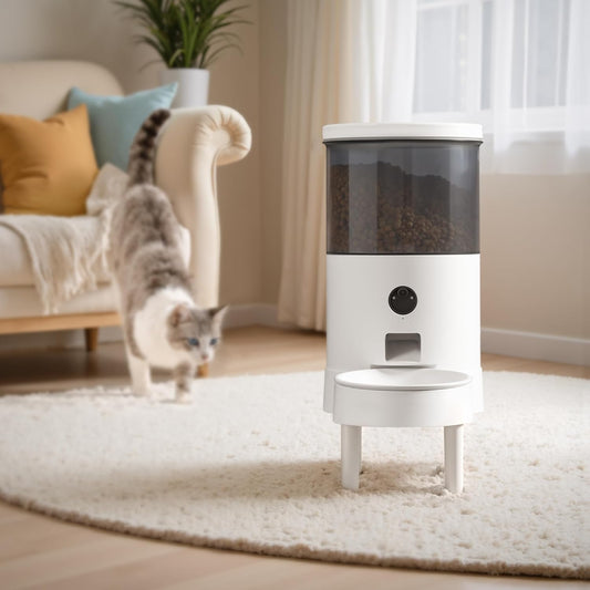 Warcat Vacuum Automatic Smart Cat Feeder with Timed Remote Control & Visual Monitoring, APP-Enabled Pet Food Dispenser for Cats, Dogs & Small Animals, Automatic Feeding Solution