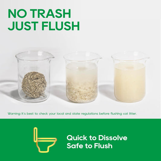 HoneyCare Tea Cat Litter | Natural Plant-Based Formula | Long-Lasting Odor Control | 99% Dust-Free & Low Tracking | Flushable Cat Litter | 24-lbs Value Pack (6 lbs x 4)