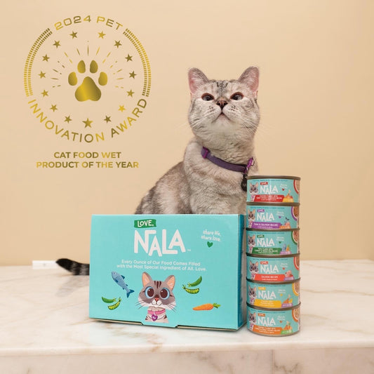 LOVE, NALA - Natural Adult Cat Wet Food - Pate Variety Pack - Tuna, Chicken, Mackerel - Grain Free, Non-GMO, Fiber Blend, Minerals, Vitamins - 12 Pack 2.1 lbs.
