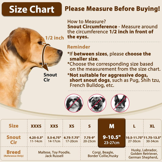 Crazy Felix Nylon Dog Muzzle for Small Medium Large Dogs Dachshund Beagle Poodle Labrador, Air Mesh Breathable and Drinkable Pet Mouth Guard for Anti-Biting Chewing Scavenging(M, Blue)