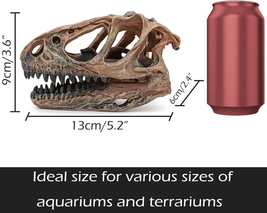 Fish Hideout Aquarium Décor Decorations Dinosaur Skull Fish Tank Decor Cave Dinosaur Skull Betta Animal Halloween Large Tarantula Reptile Bones Snake for Terrarium Ornament