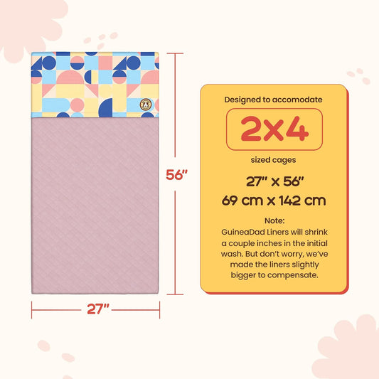 GuineaDad Premium Liner β Fleece Guinea Pig Cage Liner β Ultra-Plush Reusable Fleece Bedding with Waterproof Bottom β Extra Absorbent Liner for 2x4 C&C Cage (Rainy Day)