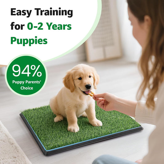 Dog Grass pad with Tray,29βx 18β Indoor Dog Potty with 2 Packs Replacement Artificial Fake Grass-5 Packs Disposable Puppy Pads,for Puppy Training Apartment,Apartment Use