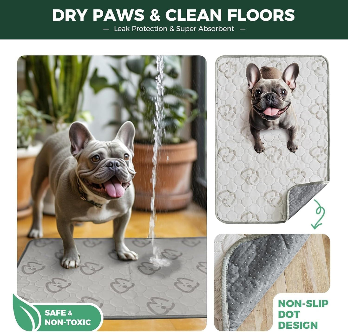 FXW Washable Pee Pads for Dogs, Puppy Pads with Super Absorbent, Specifically Designed for Whelping Box, 36" Round, Khaki, 1 Pack