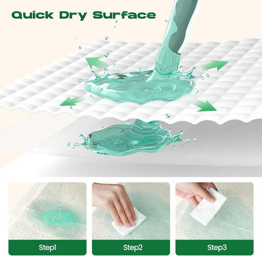 Puppy Pads 100 Count Small 22x22in Bamboo Training Pads Deodorizing Leakproof Quick Drying Dog Pee Pads Super Absorbent Disposable Pee Pads for Dogs Puppies, Doggie, Cats, Rabbits