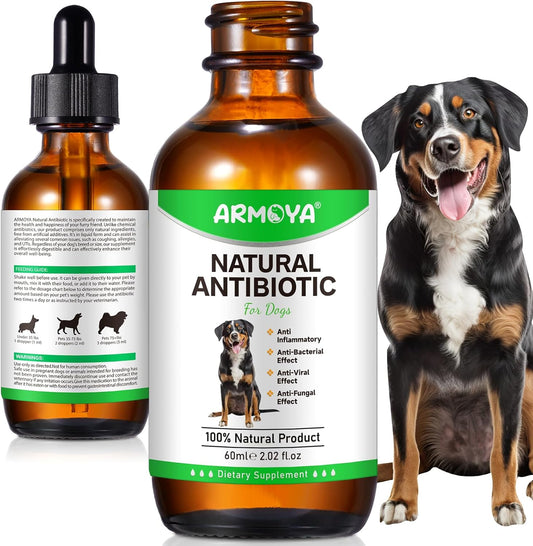 Natural Antibiotics for Dogs - Dog Antibiotics - Antibiotics for Dogs - Pet Antibiotics - Natural Antibiotics for Dogs - Organic Ingredients - Dog Multivitamin 60ml
