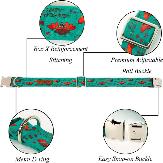 Lionet Paws Thanksgiving Day Dog Collar with Bowtie, Dog Bowtie Collar with Metal Buckle for Dogs and Cats, Adjustable Comfortable Turkey Dog Collar Girl Boy Gift,XXS, Neck 7-11 in