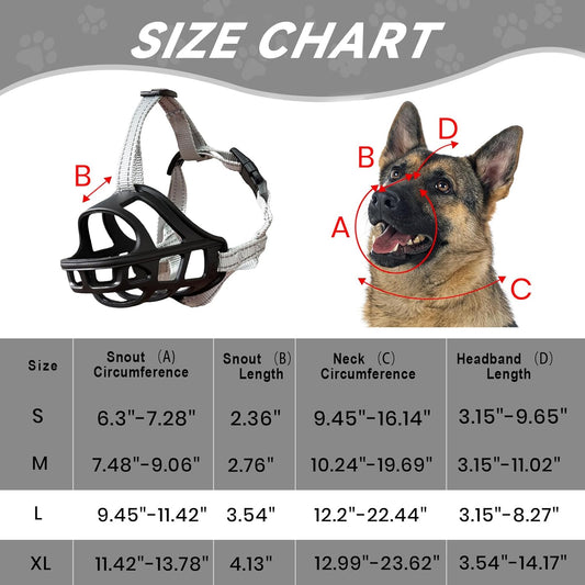 Dog Muzzle, Basket Muzzle for Small Medium Large Dogs, Anti-Biting and Chewing, Lightweight & Sturdy Cage Design, Allows Panting & Drinking, Ideal for Grooming & Training(Black Size L)