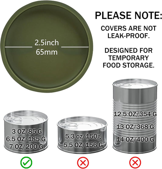 OHMO 2 Pack Cat Food Can Lids, Small Size (3 oz) Silicone Pet Food Can Lids Covers for 3 oz Cat Food Cans, Camo Green
