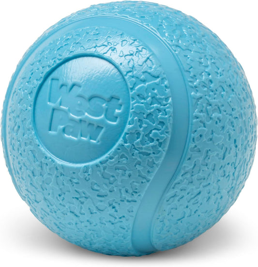 WEST PAW Boundr Ball Dog Fetch Toy β Bouncing Toys for Dogs, Fetch, Catch, Chewing, Play β Floatable, Recyclable Balls β Small Aqua Blue/Dandelion Yellow 2-Pack