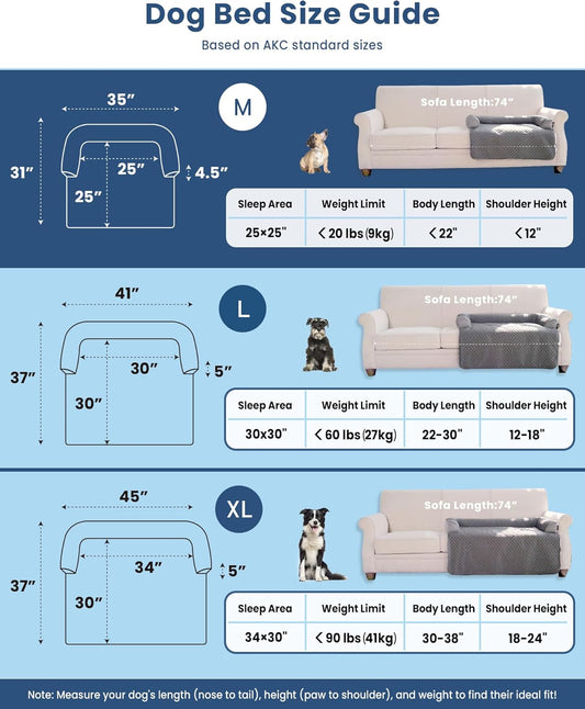 Medium Cooling Dog Bed β 35 x 31 inch Waterproof Couch Cover for Dogs Washable, Non-Slip Bottom Self Cooling Mat for Dogs, Durable & Non-Gel, Dog Couch Bed for Sofa Floor Car, Cooling Grey