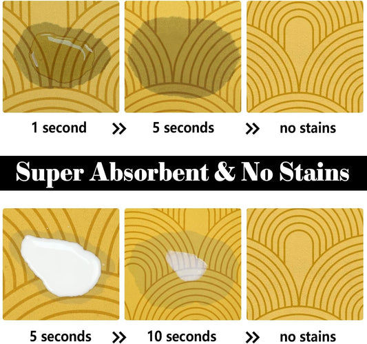 Dog Food Mats for Floors Absorbent, Pet Cat Food Mat - Quick Dry Dog Bowl Mats for Food and Water, Eco-Friendly Boho Pet Supplies