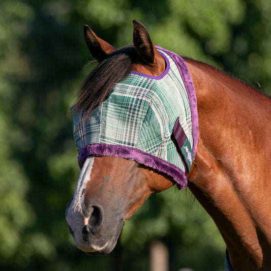Kensington Fly Mask with Fleece Trim for Horses β Protects Face and Eyes Helps Block Sun Rays While Allowing Full Visibility β Breathable and Non Heat Transferring