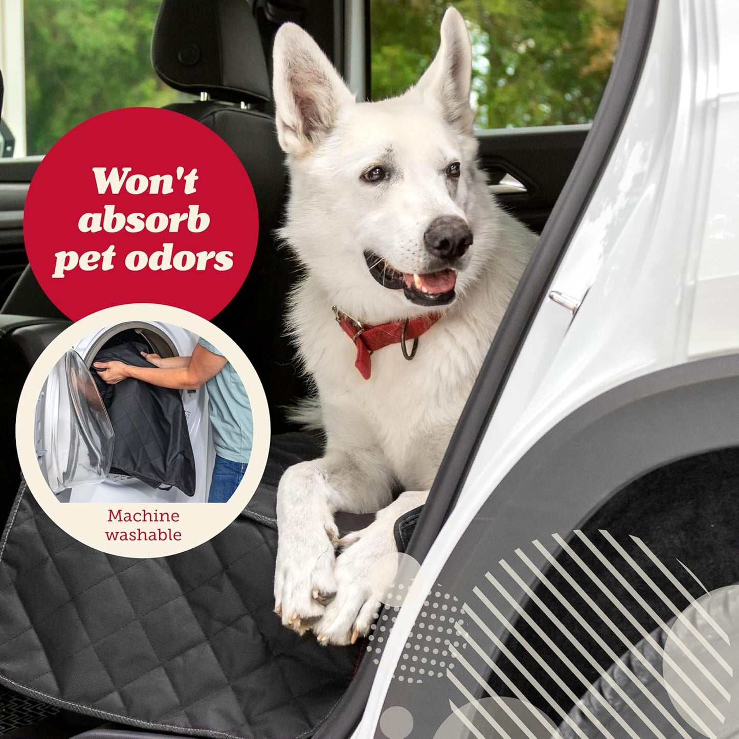 Lusso Gear Dog Car Seat Cover for Back Seat - 100% Waterproof - Full Protection from Mud, Scratches, Shedding - Non-Slip Cover Stays in Place, Fits Car, Truck, SUV (Gray)