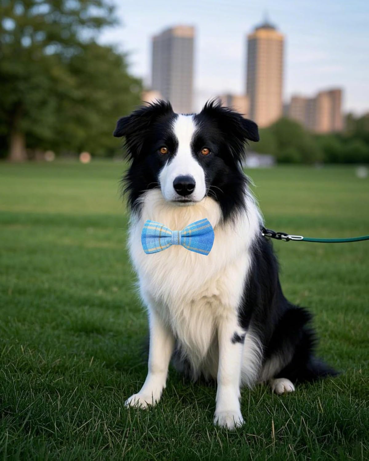 PET SHOW 8 Pack Plaid Big Dogs Collar Bow Ties for Medium Large Dogs Collar Charms Accessories Slides Attachment Bowties for Birthday Wedding Parties Assorted