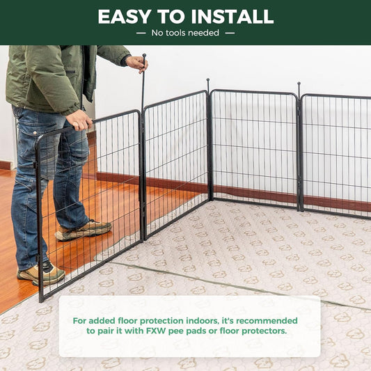 FXW Rollick Unleashed Dog Playpen for Indoor, Yard, RV Camping, 40 inch 16 Panels for Medium and Large DogsāPatented