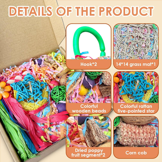 Bird Toys For Cockatiels, Tyotrbs Bird Toys For Conures Parakeet Toy BirdsToy For Parrots Birds Foraging Toy ParrotToys BirdCage Accessories Lovebird Cage Accessories for Small Birds