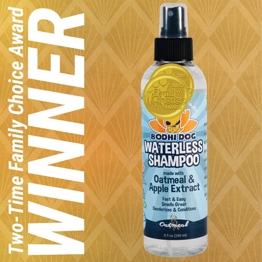 Bodhi Dog Waterless Shampoo - Natural Dry Shampoo for Dogs & Cats - Neutralizes Pet Odor - No Rinse Required - Made of Natural Extracts - Safe for Sensitive Skin - Oatmeal & Apple (8 Fl Oz)