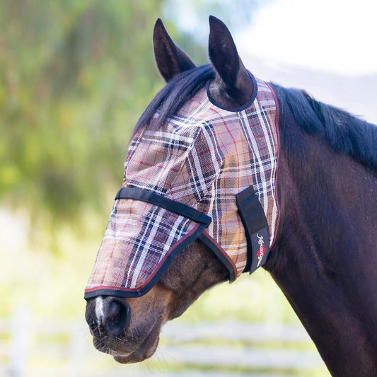Kensington Signature Fly Mask with Removable Nose β Protects Horses Face and Nose from Biting Insects and UV Rays While Allowing Full Visibility β Ears and Forelock Able to Come Through The Mask