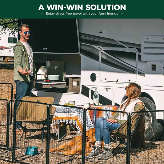 FXW Rollick Unleashed Dog Playpen for Indoor, Yard, RV Camping, 32 inch 24 Panels for Small and Medium Dogs, BlackāPatented