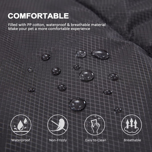 BDEUS 51x35In Extra Large Size Outdoor Dog Bed, Waterproof & Portable Camping Travel Pet Mat, Easy to Clean, Washable Odor Resistant Pet Cooling Pad (Black)