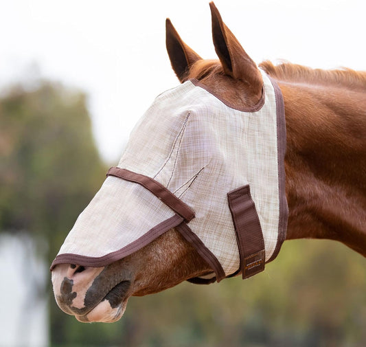 Kensington Signature Fly Mask with Removable Nose β Protects Horses Face and Nose from Biting Insects and UV Rays While Allowing Full Visibility β Ears and Forelock Able to Come Through The Mask