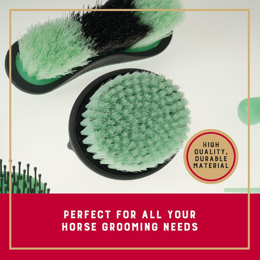 Weaver Equine 6-Piece Horse Grooming Kit, Ergonomic Gentle Horse Care Kit, Equestrian Supplies for Bathing Support, Detangling, and More, Mint/Gray