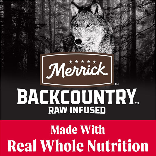 Merrick Backcountry Grain Free Dry Adult Dog Food Kibble With Freeze Dried Raw Pieces, Great Plains Red Recipe - 20.0 lb. Bag