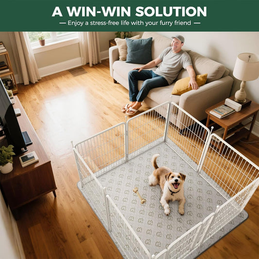 FXW Rollick Unleashed Dog Playpen for Indoor, Yard, RV Camping, 32 inch 8 Panels for Small and Medium Dogs, WhiteāPatented