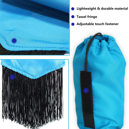 Harrison Howard Smooth Lightweight Adjustable Fastener Nylon Horse Tail Bag with Fringe