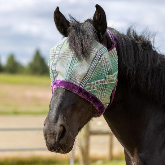 Kensington Fly Mask with Fleece Trim for Horses β Protects Face and Eyes from Flies and Sun Rays While Allowing Full Visibility β Breathable and Non Heat Transferring, XX-Large, Imperial Jade