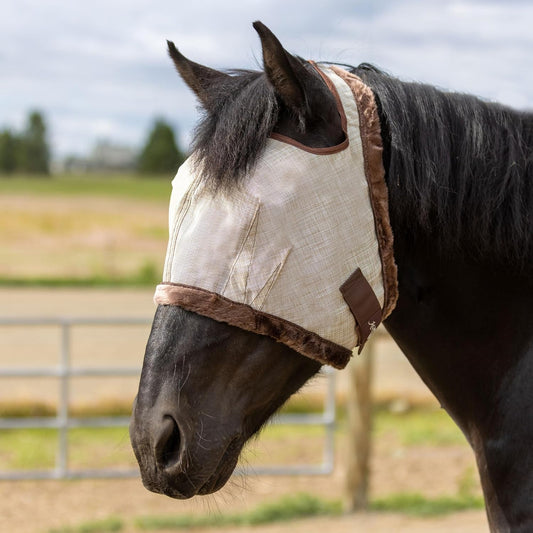 Kensington Fly Mask with Fleece Trim for Horses β Protects Face and Eyes Helps Block Sun Rays While Allowing Full Visibility β Breathable and Non Heat Transferring