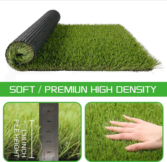 Artificial Grass Turf for Dogs 4 ft x 13 ft,1.38 inch Fake Grass Pad for Puppy Potty Training, Pet Rug for Indoor Outdoor Patio,Turf Mat for Dogs Potty