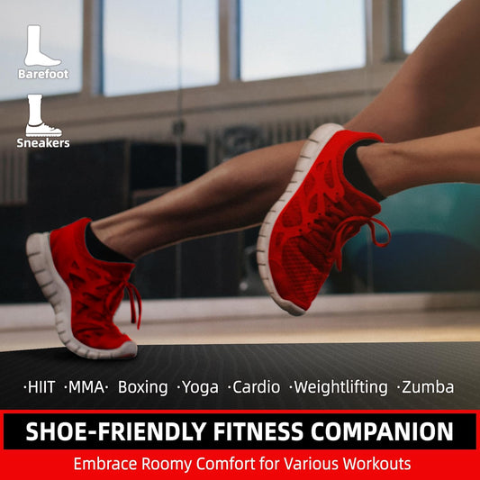 Large Exercise Mat for Home Workout,12βx6β/10'x6'/9'x6'/8'x6'/7'x5'/6'x4' (7mm) Extra Thick Workout Mat, High-Density Gym Mat for Cardio, Jump Rope, MMA, Weights (Shoe-Friendly)