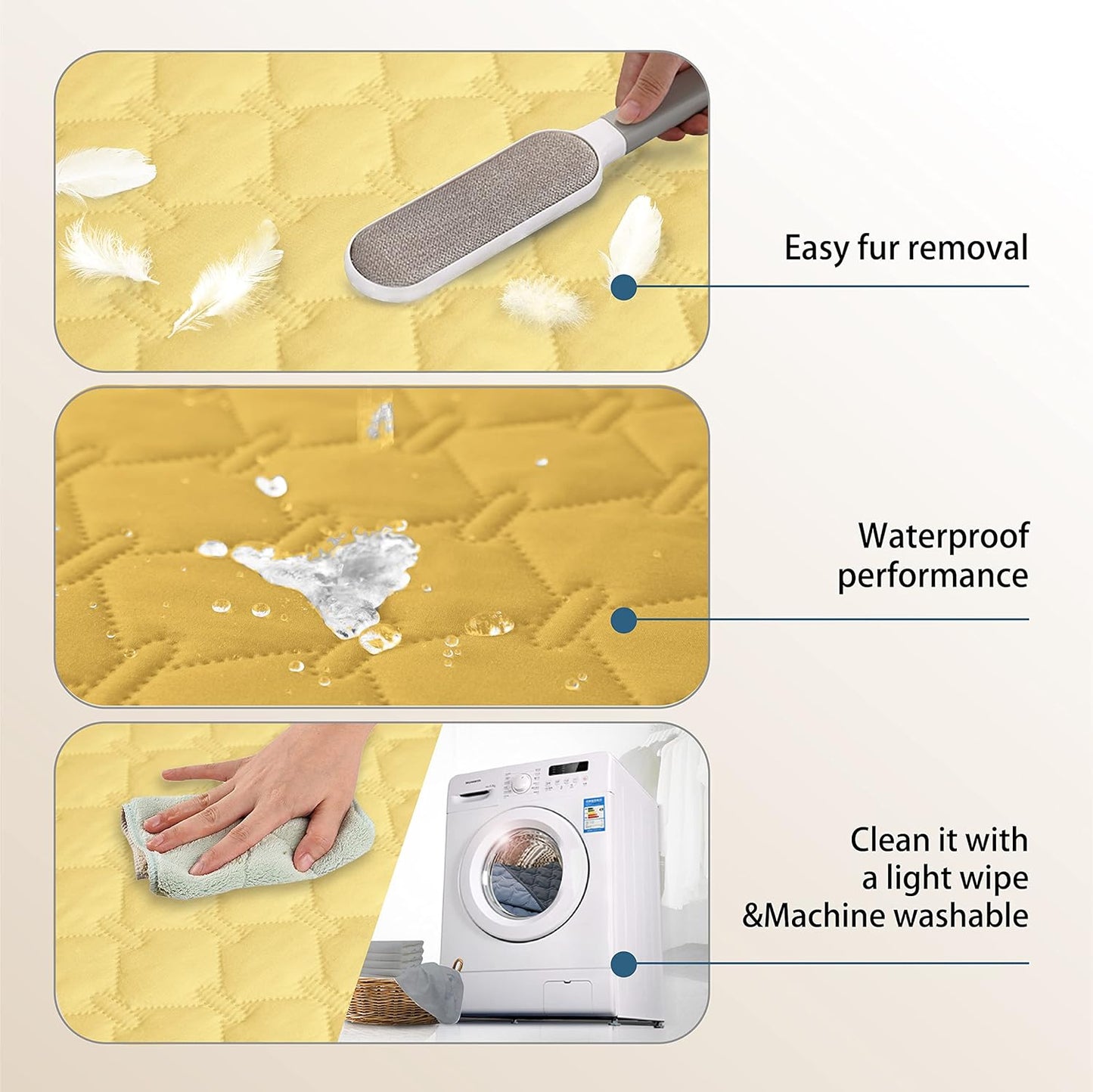 gogobunny 100% Double-Sided Waterproof Dog Bed Cover Pet Blanket Sofa Couch Furniture Protector for Puppy Large Dog Cat, Reversible (30x70 Inch (Pack of 1), Dark Yellow/Light Yellow)