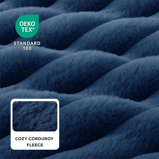 Bedsure Orthopedic Dog Bed for Small Dogs, Waterproof Memory Foam Small Pet Beds with Sides, Non-Slip Bottom and Egg-Crate Foam Medium Dog Couch Sofa with Washable Removable Corduroy Cover, Blue