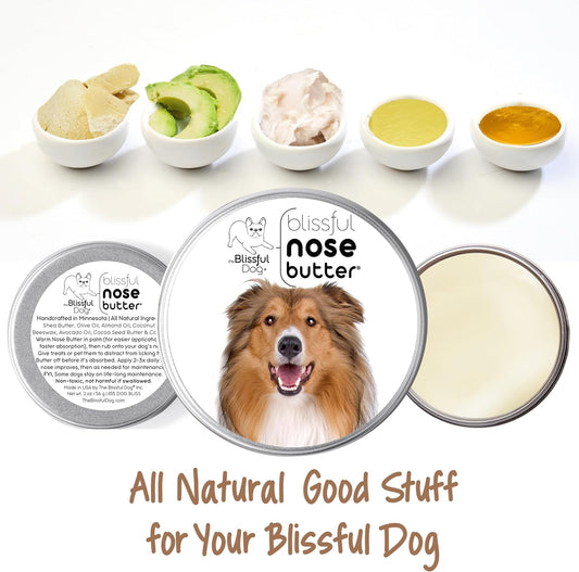 The Blissful Dog Collie Nose Butter for Dry, Cracked Skin, Lick-Safe Dog Nose Balm with Moisturizing Shea Butter, Almond, Olive, and Essential Oils, Pet Supplies, Uncented, 4 oz.