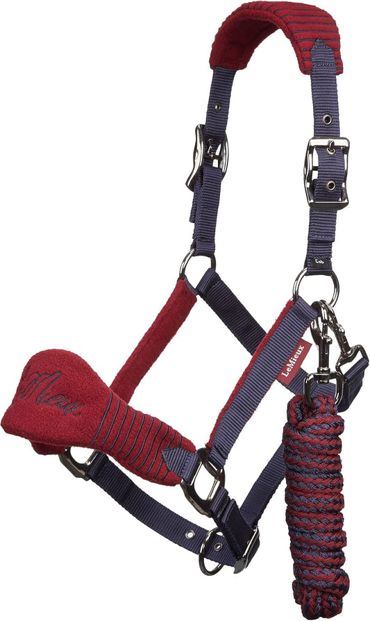 LeMieux Vogue Fleece Headcollar - Halter & Leadrope - Extra Padding, Adjustable at Curb and Poll Strap