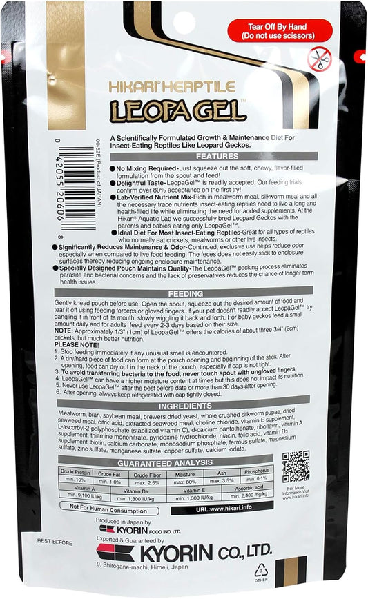 Hikari LeopaGel Food for Insect-Eating Reptiles, 2.11 oz (60g)