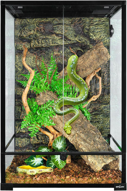 REPTIZOO 90 Gallon Reptile Terrarium 24" x 24" x 36" Large Glass Reptile Tank, Tall Terrarium with Front Opening Door and Top Screen Ventilation Easy Assembly Habitat Tank