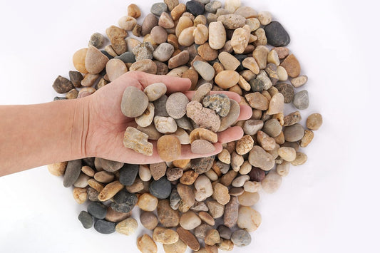 LANDEN BALAGEN SAND Natural River Rock Gravel 2L(7lb), Aquarium Aquascape Decorative Pebbles,Pea gravel, Rain Forest Rocks for Plants,River Rocks for Outdoor Landscaping,Betta beads,Terrarium,Ξ¦14-38mm