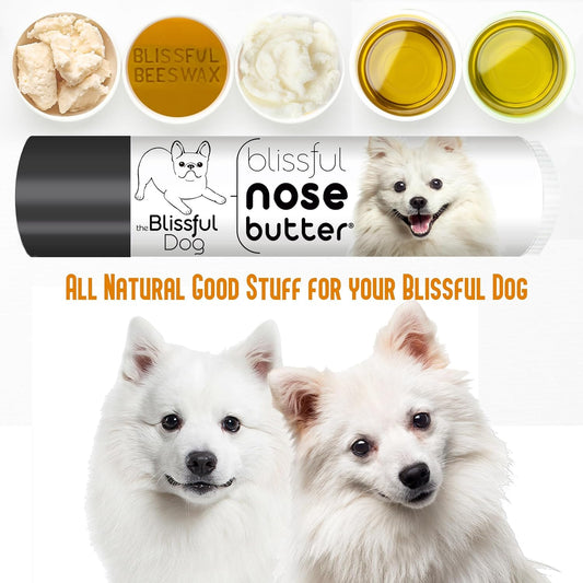 The Blissful Dog American Eskimo Nose Butter for Dry, Cracked Skin, Lick-Safe Dog Nose Balm with Moisturizing Shea Butter, Almond, Olive, and Essential Oils, Pet Supplies, Uncented, 0.15 oz.