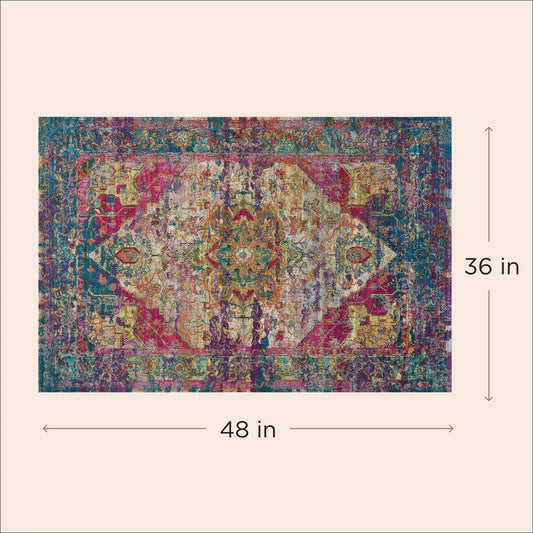 LOVEWAG Washable Dog Pee Pads, 36" x 48", Waterproof, Non-Slip, Super Absorbent, Reusable Machine-Washable, 2-Pack (Bohemian Jewel)