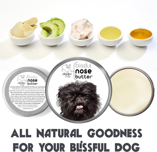 The Blissful Dog Affenpinscher Nose Butter for Dry, Cracked Skin, Lick-Safe Dog Nose Balm with Moisturizing Shea Butter, Almond, Olive, and Essential Oils, Pet Supplies, Uncented, 4 oz.