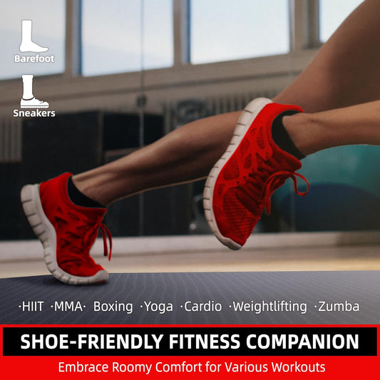 Large Exercise Mat for Home Workout,12βx6β/10'x6'/9'x6'/8'x6'/7'x5'/6'x4' (7mm) Extra Thick Workout Mat, High-Density Gym Mat for Cardio, Jump Rope, MMA, Weights (Shoe-Friendly)