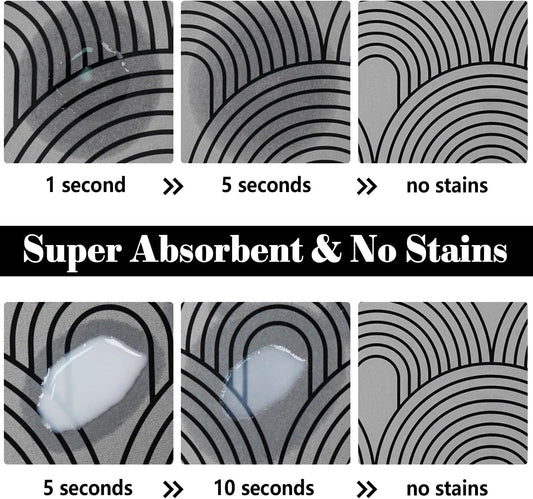 Dog Food Mats for Floors Absorbent, Pet Cat Food Mat - Quick Dry Dog Bowl Mats for Food and Water, Eco-Friendly Boho Pet Supplies