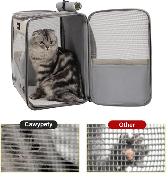 Cat Carrier Backpack,Cat Carrier with Window Blind,Cat Backpack for Small Cats Dogs, Safety Straps, Collapsible, Breathability,Designed for Travel, Hiking, Outdoor,Car